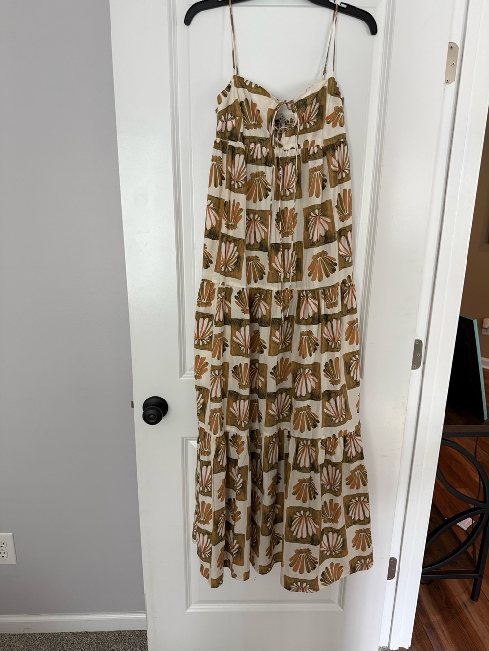 NWOT Rails Mica Boho Tiered Maxi Dress in Olive & Cream XS - Picture 5 of 6
